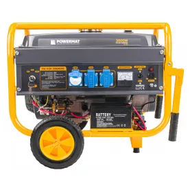   Áramfejlesztő 3 kW, önindítós, akkumulátorral, kerekekkel, AVR, PM-AGR-3000M2KE – Powermat (PM1199)