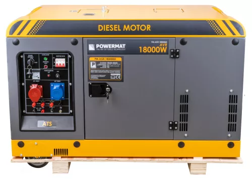 Dízel áramfejlesztő 18 kW, 230 V / 400 V, ATS átkapcsolódobozzal, 30 LE, PM-AGR-18000MD – Powermat (PM1227)