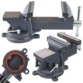   Forgatható lakatos satu 125 mm, üllővel, 360°, öntöttvas, PM-IS-125T – Powermat (PM1236)