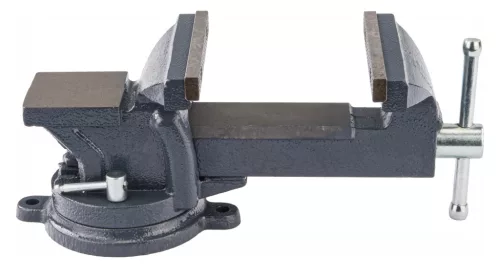 Forgatható lakatos satu 125 mm, üllővel, 360°, öntöttvas, PM-IS-125T – Powermat (PM1236)