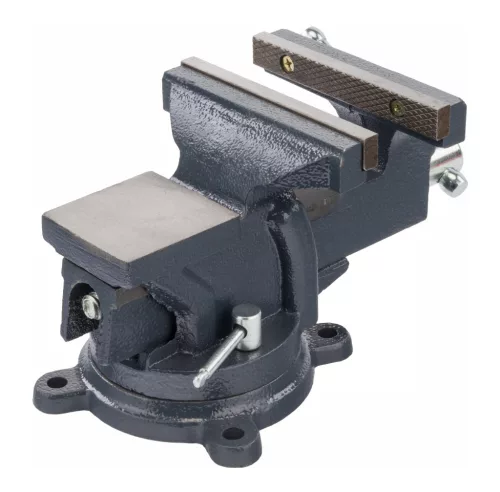 Forgatható lakatos satu 125 mm, üllővel, 360°, öntöttvas, PM-IS-125T – Powermat (PM1236)