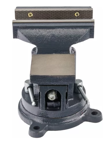 Forgatható lakatos satu 125 mm, üllővel, 360°, öntöttvas, PM-IS-125T – Powermat (PM1236)
