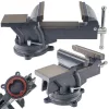 Forgatható lakatos satu 150 mm, üllővel, 360°, öntöttvas, PM-IS-150T – Powermat (PM1237)
