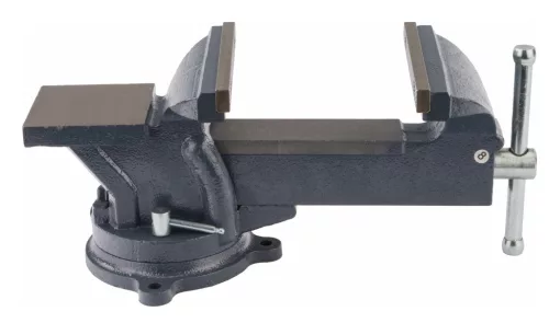 Forgatható lakatos satu 150 mm, üllővel, 360°, öntöttvas, PM-IS-150T – Powermat (PM1237)