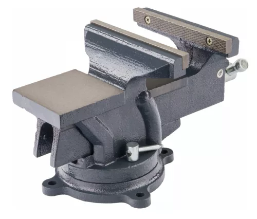 Forgatható lakatos satu 150 mm, üllővel, 360°, öntöttvas, PM-IS-150T – Powermat (PM1237)