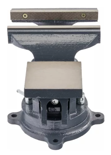 Forgatható lakatos satu 150 mm, üllővel, 360°, öntöttvas, PM-IS-150T – Powermat (PM1237)