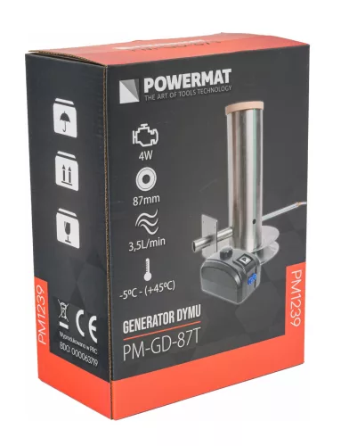 Füstgenerátor füstölőhöz 1,1 l, elektromos légpumpával, rozsdamentes acél, PM-GD-87T – Powermat (PM1239)