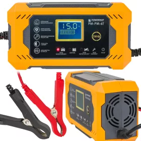  Mikroprocesszoros akkumulátortöltő 12 V, 6 A, 4–100 Ah, AGM / GEL / LFP, IP65, PM-PM-6T – Powermat (PM1242)