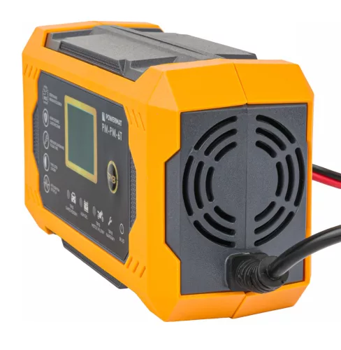 Mikroprocesszoros akkumulátortöltő 12 V, 6 A, 4–100 Ah, AGM / GEL / LFP, IP65, PM-PM-6T – Powermat (PM1242)