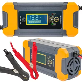   Mikroprocesszoros akkumulátortöltő 12 V / 24 V, 8 A, 4–120 Ah, AGM / GEL / LFP, IP65, PM-PM-8T – Powermat (PM1243)