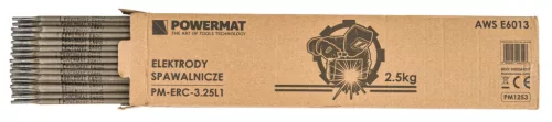 Rutilos hegesztőelektróda 3,25 mm, 350 mm, E6013, 2,5 kg, PM-ERC-3.25L1 – Powermat (PM1253)