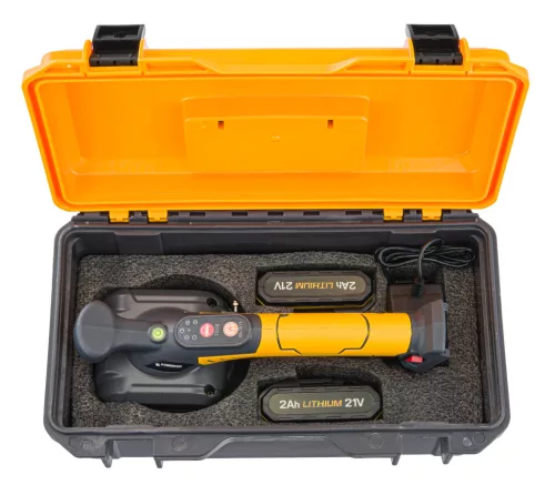 Akkus vibrációs csempelerakó tapadókorong, 21 V, 80 kg, 130 mm, 2 akkuval, PM-APWDP-80T – Powermat (PM1272)