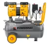 Olajmentes kompresszor 24 l, 8 bar, 220 l/perc, vízleválasztóval, PM-KBO-24T – Powermat (PM1283)