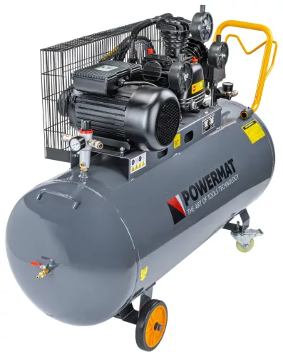 Olajkenésű kompresszor 200 l, 8 bar, 650 l/perc, 3 kW, 230 V, PM-KO-200T-230V – Powermat (PM1307)