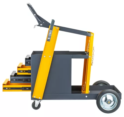 Hegesztőkocsi 4 fiókkal, palacktartóval, 100 kg teherbírás, PM-WSP-100T1 – Powermat (PM1315)
