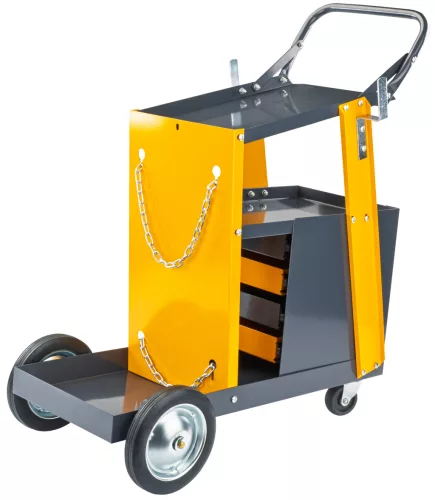Hegesztőkocsi 4 fiókkal, palacktartóval, 100 kg teherbírás, PM-WSP-100T1 – Powermat (PM1315)