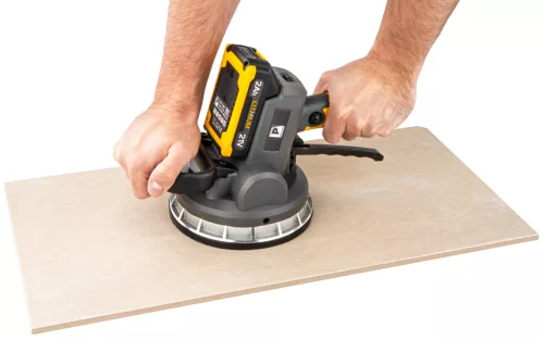 Akkus vibrációs csempefektető tapadókorong 180 mm, 21 V, 2 × 2 Ah, PM-APWDP-180T – Powermat (PM1317)