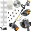 Akkus fűszegélynyíró kerekekkel, 21 V, 2 × 2 Ah, PM-PKA-2AHM – Powermat (PM1328)