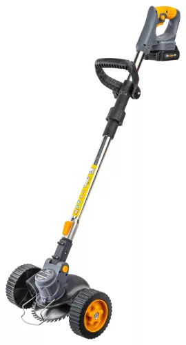 Akkus fűszegélynyíró kerekekkel, 21 V, 2 × 2 Ah, PM-PKA-2AHM – Powermat (PM1328)