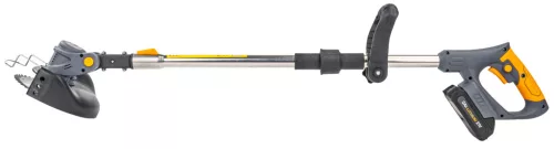 Akkus fűszegélynyíró kerekekkel, 21 V, 2 × 2 Ah, PM-PKA-2AHM – Powermat (PM1328)