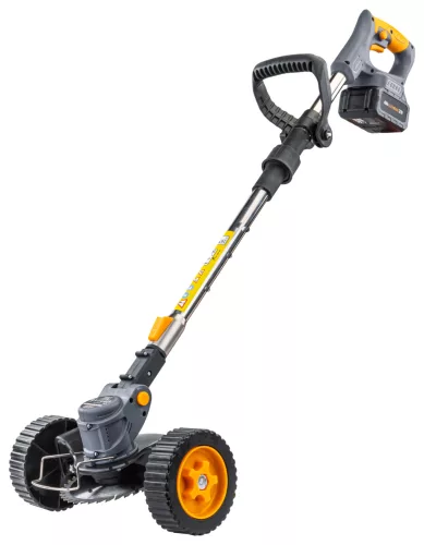 Akkus fűszegélynyíró kerekekkel, 21 V, 2 × 4 Ah, PM-PKA-4AHM – Powermat (PM1329)