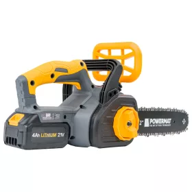   Akkus láncfűrész szénkefe nélküli motorral, 21 V, 2 × 4 Ah, 305 mm, PM-MPA-4AHM – Powermat (PM1334)