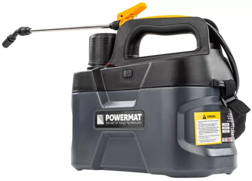 Akkumulátoros permetező 5 l, Li-Ion 2,5 Ah, USB-C töltés, 2,5 bar, PM-OA-5KA – Powermat (PM1339)
