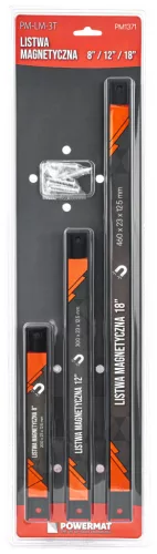 Mágneses szerszámtartó léc készlet 3 db, 20/30/46 cm, PM-LM-3T – Powermat (PM1371)