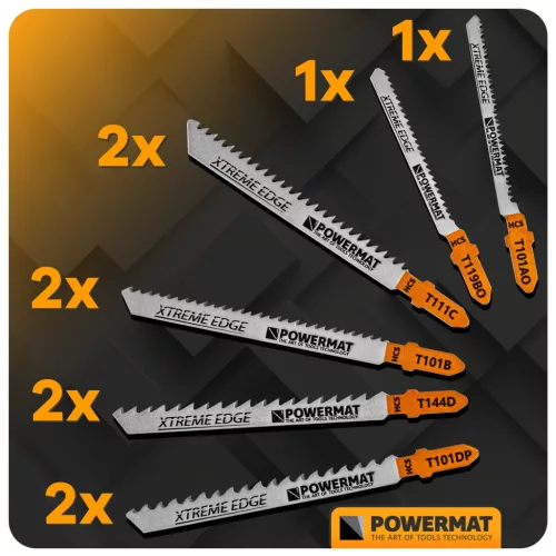 Szúrófűrészlap készlet fához, 10 db, T-befogás, HCS, PM-ZBDW-10T – Powermat (PM1372)