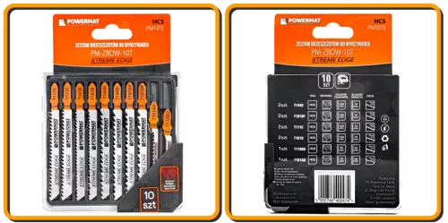 Szúrófűrészlap készlet fához, 10 db, T-befogás, HCS, PM-ZBDW-10T – Powermat (PM1372)