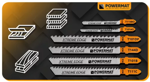 Szúrófűrészlap készlet fához, 10 db, T-befogás, HCS, PM-ZBDW-10T – Powermat (PM1372)