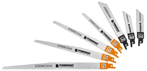 Orrfűrészlap készlet fához és fémhez, 28 db, 4–12 col, univerzális befogás, PM-ZBDP-28T – Powermat (PM1374)