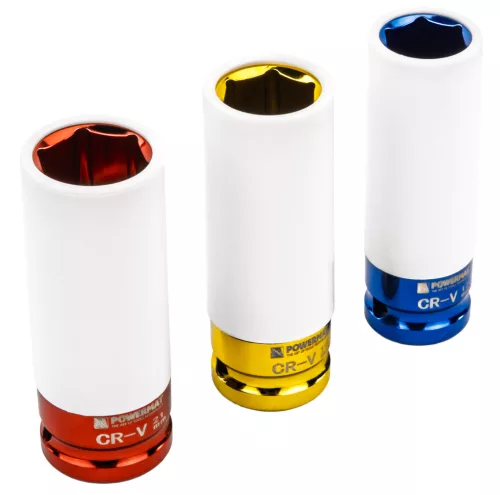 Gépi dugókulcs készlet 1/2 col, 3 db (17, 19, 21 mm), alufelnihez, PM-ZNU-1721T – Powermat (PM1378)