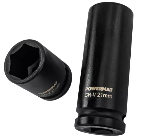 Gépi dugókulcsfej készlet 1/2", 35 részes, 8–32 mm, rövid 38 mm és hosszú 78 mm, CrV, PM-ZNU-832T – Powermat (PM1380)