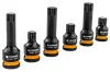 Gépi dugókulcsfej készlet bordás (spline) profillal 1/2", 6 db, M14–M18, Cr-Mo, kofferben, PM-ZNU-1418T – Powermat (PM1381)