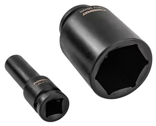Gépi dugókulcsfej készlet 1/2", 20 részes, 10–38 mm, hosszú 78 mm, CrV, kofferben, PM-ZNU-1038T – Powermat (PM1382)