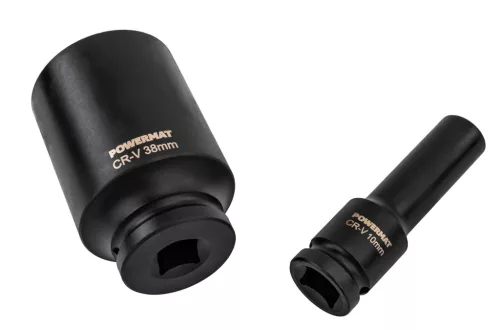 Gépi dugókulcsfej készlet 1/2", 20 részes, 10–38 mm, hosszú 78 mm, CrV, kofferben, PM-ZNU-1038T – Powermat (PM1382)