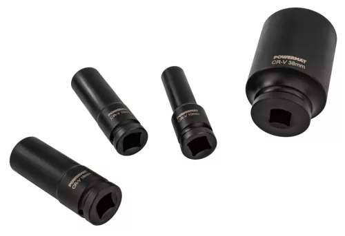 Gépi dugókulcsfej készlet 1/2", 20 részes, 10–38 mm, hosszú 78 mm, CrV, kofferben, PM-ZNU-1038T – Powermat (PM1382)