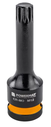 Gépi dugókulcsfej készlet bordás (spline) profillal 1/2", 8 db, M5–M18, 78 mm, Cr-Mo, PM-ZNU-518T – Powermat (PM1384)