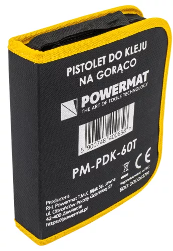 Ragasztópisztoly 60 W, 7 mm-es ragasztórúdhoz, 60 db rúddal, PM-PDK-60T – Powermat (PM1386)