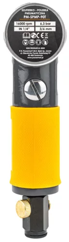Pneumatikus egyenes csiszoló 16 000 ford./perc, 3/6 mm-es befogóval, tartozékokkal, PM-SPMP-90T – Powermat (PM1388)