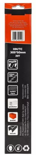 Keményfém orrfűrészlap pórusbetonhoz 305 mm, PM-BDP-305T – Powermat (PM1395)