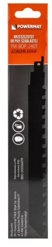 Keményfém orrfűrészlap pórusbetonhoz 240 mm, PM-BDP-240T – Powermat (PM1396)