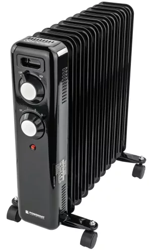 Olajradiátor 2500 W, 11 bordás, termosztáttal és kerekekkel, PM-GOL-3000D – Powermat (PM1399)