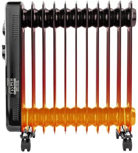 Olajradiátor 2500 W, 11 bordás, termosztáttal és kerekekkel, PM-GOL-3000D – Powermat (PM1399)