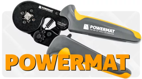 Érvéghüvely krimpelő fogó 0,25–10 mm², 175 mm + 1200 db hüvely, PM-ZDTK-175T – Powermat (PM1408)