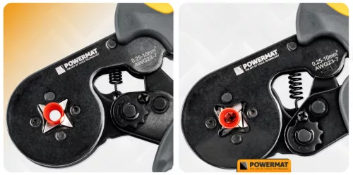 Érvéghüvely krimpelő fogó 0,25–10 mm², 175 mm + 1200 db hüvely, PM-ZDTK-175T – Powermat (PM1408)