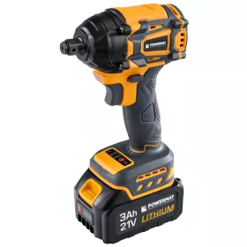   Akkus ütvecsavarozó 21 V, 550 Nm, 1/2", szénkefe nélküli, 2 × 3 Ah akkuval, PM-AKU-21V-3M – Powermat (PM1410)