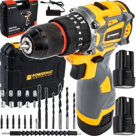   Akkus fúró-csavarozó, ütvefúró 16,8 V, 40 Nm, 2 × 1,5 Ah akkuval, kofferben, PM-WA-16.8V-1.5M – Powermat (PM1412)