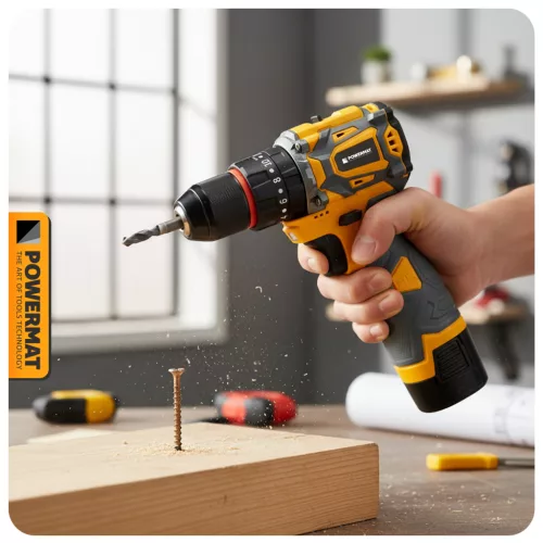 Akkus fúró-csavarozó, ütvefúró 16,8 V, 40 Nm, 2 × 1,5 Ah akkuval, kofferben, PM-WA-16.8V-1.5M – Powermat (PM1412)